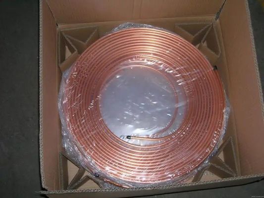 ASTM B280 1/4'' 3/8'' 1/2'' 3/4'' Copper Round Pipe Pancake Coil 15 Meters For Air Conditioner